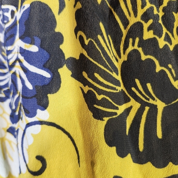 CAbi Yellow and Black Sleeveless Tunic Sheer Silk Blend Sz M - Picture 3 of 5